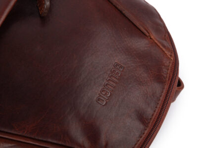 Elegancki, brązowy plecak damski miejski z gładkiej skóry naturalnej, średni - obrazek 6