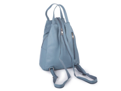 Miejski plecak damski z miękkiej skóry naturalnej na jedno lub dwa ramiona niebieski - obrazek 5