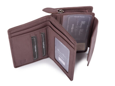 Średni skórzany portfel damski Money Maker w kolorze mauve - obrazek 6