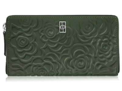 Duży, ciemnozielony portfel damski zapinany dookoła na zamek błyskawiczny Paolo Peruzzi - obrazek 1