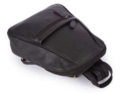 Damski plecak miejski skórzany czarny średniej wielkości Bellugio - obrazek 5