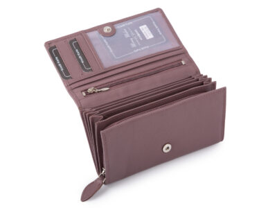 Duży portfel damski skórzany w kolorze mauve Money Maker - obrazek 4