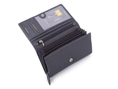 Duży granatowy portfel damski skórzany Money Maker - obrazek 3