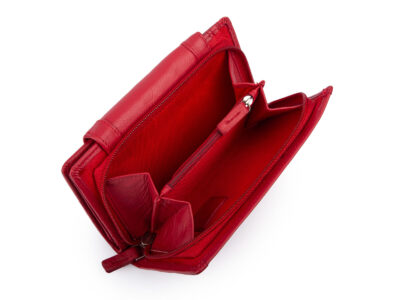 Duży, czerwony, portfel damski z miękkiej skóry naturalnej Franko - obrazek 8