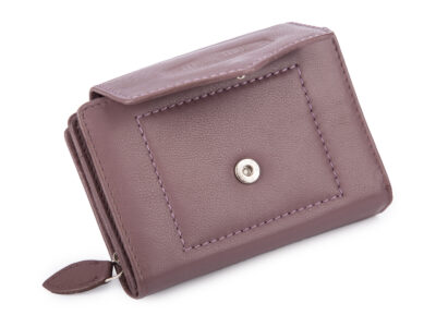 Średni skórzany portfel damski Money Maker w kolorze mauve - obrazek 2