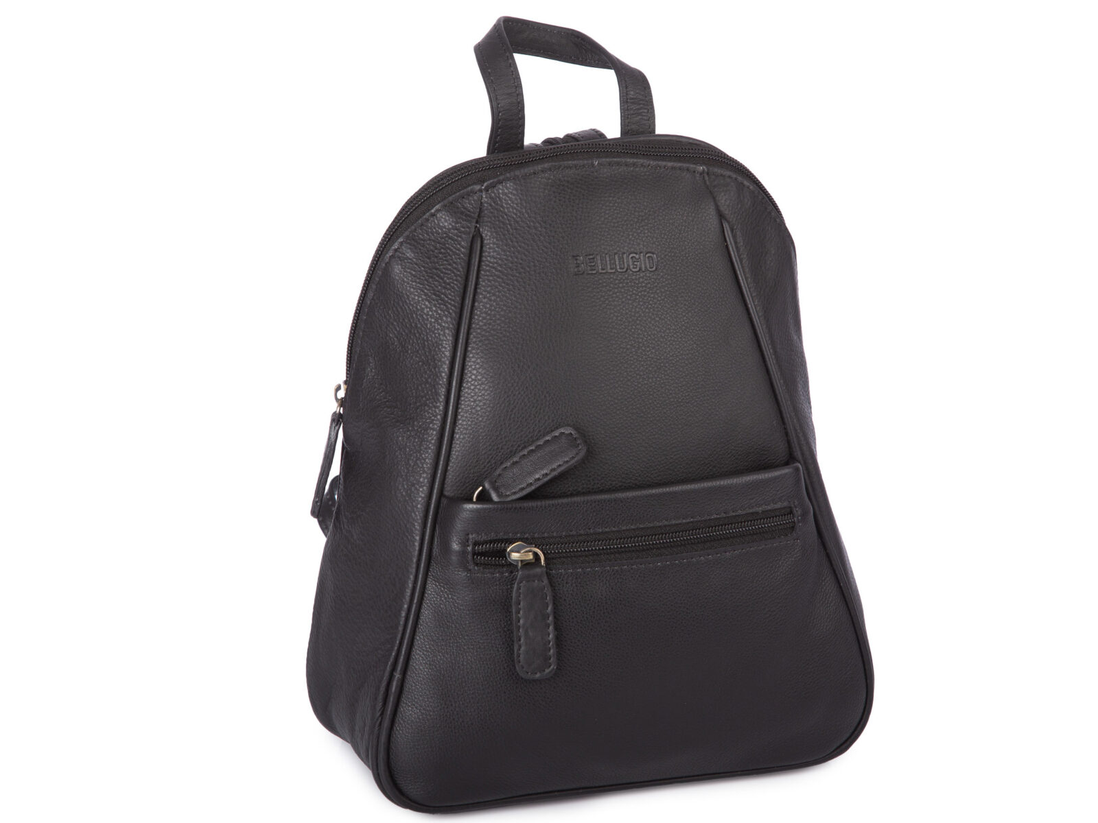 Elegancki, czarny plecak miejski damski uszyty z wysokogatunkowej skóry naturalnej