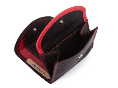 Malutki, kieszonkowy portfel skórzany w kolorze czarno-czerwonym Franko - obrazek 5