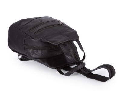 Miejski plecak damski z miękkiej skóry naturalnej na jedno lub dwa ramiona czarny - obrazek 7