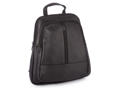 Skórzany, damski plecaczek miejski na jedno ramię, czarny