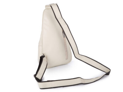 Skórzany plecak damski miejski na jedno ramię elegancki jasny beżowy - obrazek 3