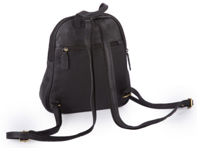 Damski plecak miejski skórzany czarny średniej wielkości Bellugio - obrazek 3