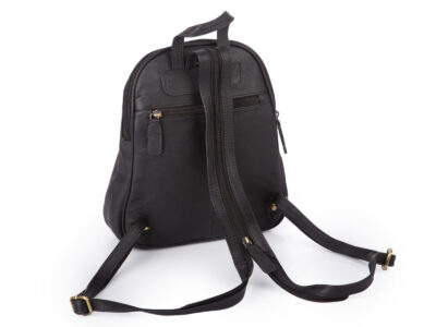 Damski plecak miejski skórzany czarny średniej wielkości Bellugio - obrazek 2