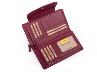 Duży, bordowy, portfel damski z miękkiej skóry naturalnej Franko - obrazek 6