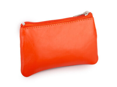 Pomarańczowe etui skórzane na klucze zapinane na zamek J Jones - obrazek 2