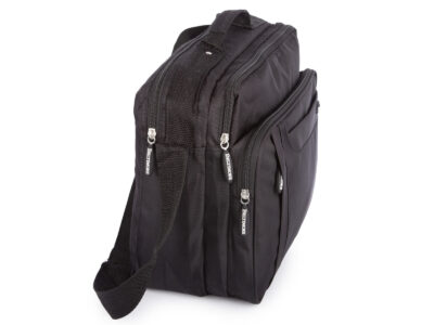 Czarna, materiałowa torba męska do pracy na dokumenty A4 Beltimore - obrazek 2