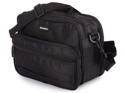 Materiałowa, czarna torba męska na ramię do pracy A5 średnia Beltimore - obrazek 2