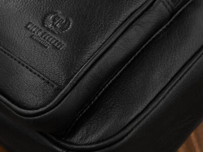 Pozioma, skórzana, czarna torba męska do pracy Paolo Peruzzi - obrazek 4