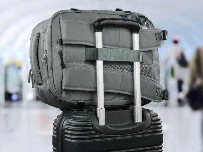 Szary plecak podróżny do samolotu 40x30x20 cm poszerzany Paolo Peruzzi - obrazek 4