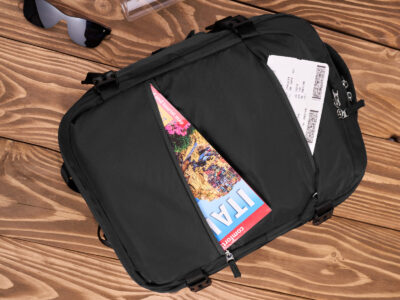 Czarny plecak podróżny do samolotu 40x30x20 cm Paolo Peruzzi - obrazek 6