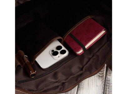 Duża torba męska skórzana w kolorze brązowym (głęboki, kasztanowy odcień) Paolo Peruzzi - obrazek 7