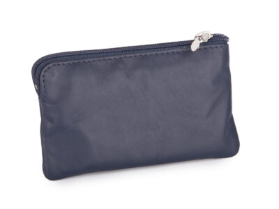 Granatowe skórzane etui na klucze zapinane na zamek J Jones - obrazek 2