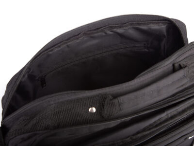 Czarna, materiałowa torba męska do pracy na dokumenty A4 Beltimore - obrazek 4