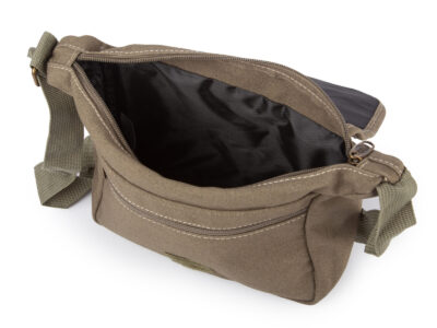 Torba męska na ramię  w stylu vintage z canvasu khaki ORMI - obrazek 4