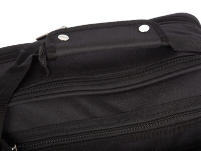 Duża, robocza torba męska na ramię, materiałowa, mocna, w kolorze czarnym - obrazek 6