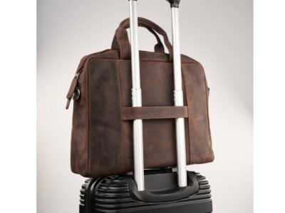 Duża torba męska skórzana w kolorze brązowym (głęboki, kasztanowy odcień) Paolo Peruzzi - obrazek 10