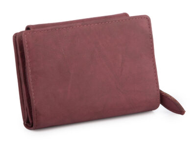 Średni skórzany portfel damski Money Maker w kolorze burgundowym - obrazek 2