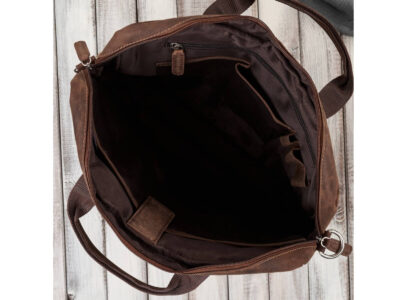 Duża torba męska skórzana w kolorze brązowym (głęboki, kasztanowy odcień) Paolo Peruzzi - obrazek 6