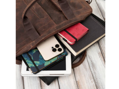 Duża torba męska skórzana w kolorze brązowym (głęboki, kasztanowy odcień) Paolo Peruzzi - obrazek 9