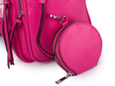 Różowy plecak damski na jedno ramię miejski elegancki - obrazek 2