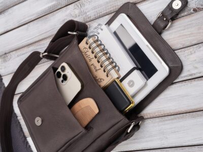 Ciemnobrązowa, listonoszka męska na ramię uszyta ze skóry naturalnej Paolo Peruzzi - obrazek 4