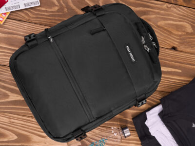 Czarny plecak podróżny do samolotu 40x30x20 cm Paolo Peruzzi - obrazek 15