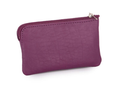 Fioletowe skórzane etui na klucze zapinane na zamek J Jones - obrazek 2