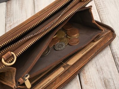 Brązowa skórzana mini torebka damska portfel na pieniądze i telefon Paolo Peruzzi - obrazek 7