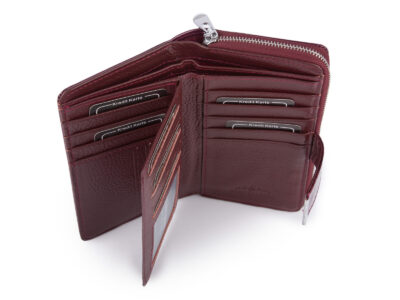 Duży portfel damski Jennifer Jones w kolorze fioletowym z motywem motylków lakierowany RFID - obrazek 6