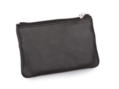 Czarne etui skórzane na klucze zapinane na zamek J Jones - obrazek 2