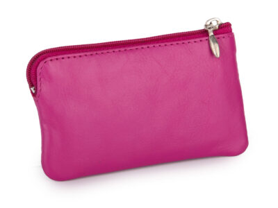 Różowe skórzane etui na klucze zapinane na zamek J Jones - obrazek 2