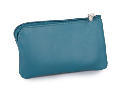 Niebieskie skórzane etui na klucze zapinane na zamek J Jones - obrazek 2