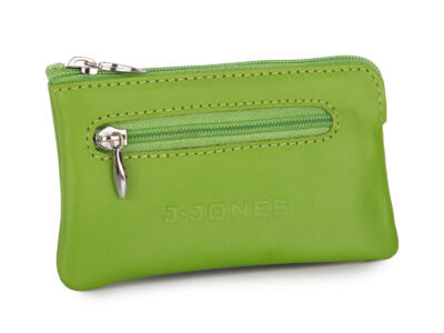 Zielone skórzane etui na klucze zapinane na zamek J Jones - obrazek 1