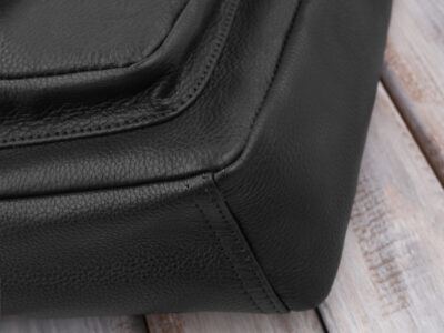 Czarna, listonoszka męska na ramię uszyta ze skóry naturalnej Paolo Peruzzi - obrazek 8