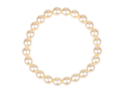Delikatna bransoletka damska z pereł Preciosa w kolorze ecru na gumce Beige Symphony