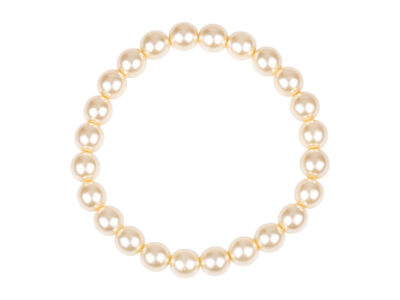 Delikatna bransoletka damska z pereł Preciosa w kolorze ecru na gumce Beige Symphony - obrazek 1
