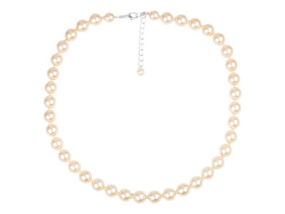 Naszyjnik damski z dużych okrągłych pereł 10 mm w kolorze ecru Beige Symphony