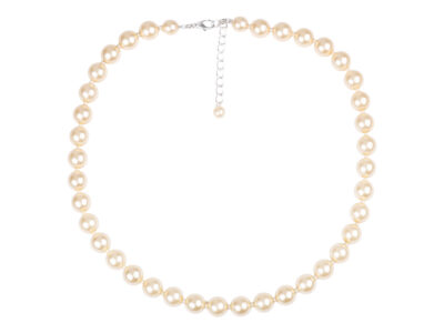 Naszyjnik damski z dużych okrągłych pereł 10 mm w kolorze ecru Beige Symphony