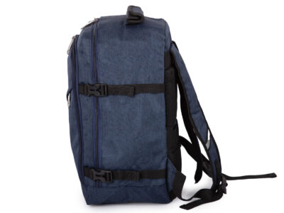 Średniej wielkości, granatowy plecak podróżny otwierany jak walizka 40x25x20 cm - obrazek 4