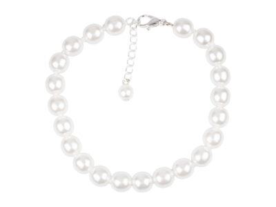 Bransoletka damska z białych pereł Preciosa zapinana na łańcuszek Classic White