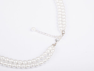Podwójny naszyjnik damski z białych pereł Preciosa Elegance White Double - obrazek 6